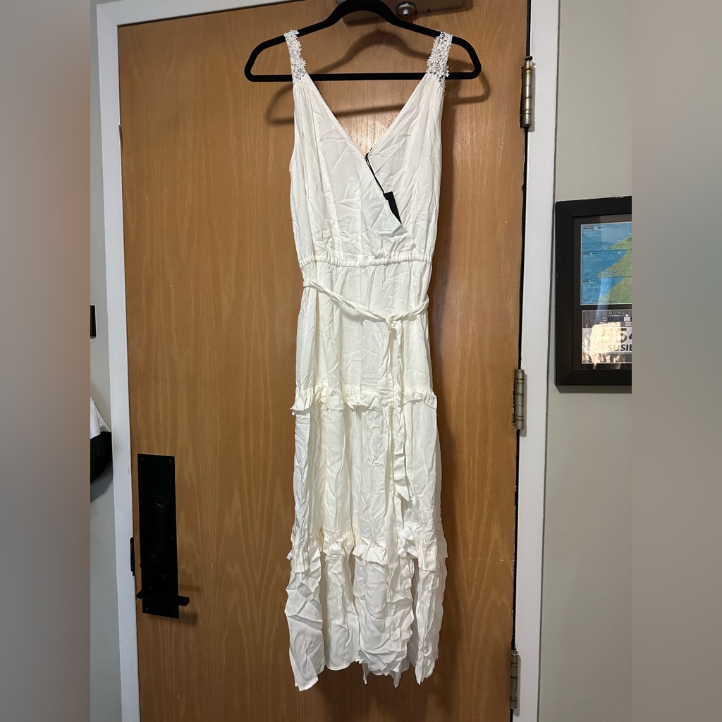 Paige White Ruffled Tiered Maxi Dress